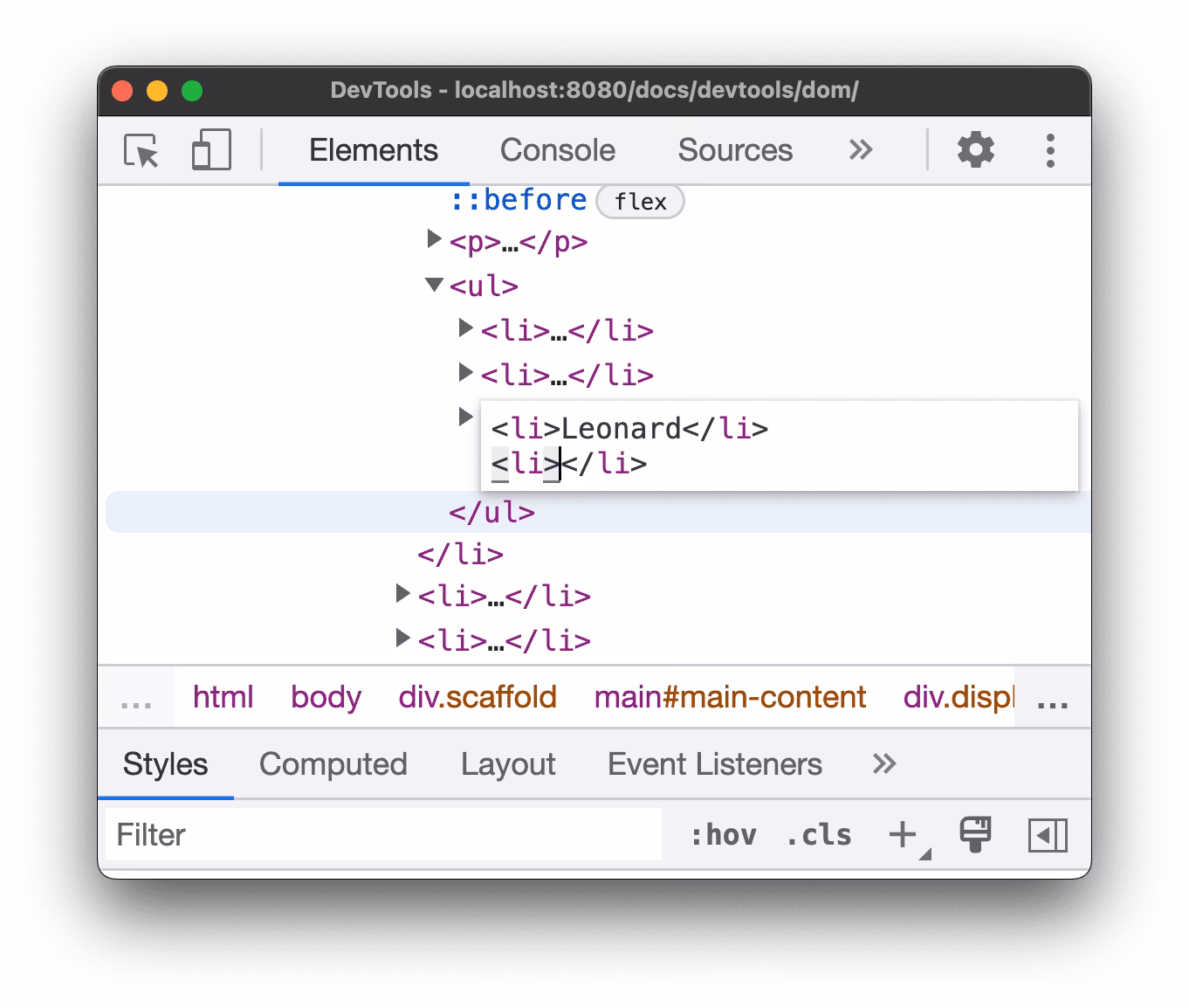 Wie überprüfe ich Shadow DOM in Chrome?