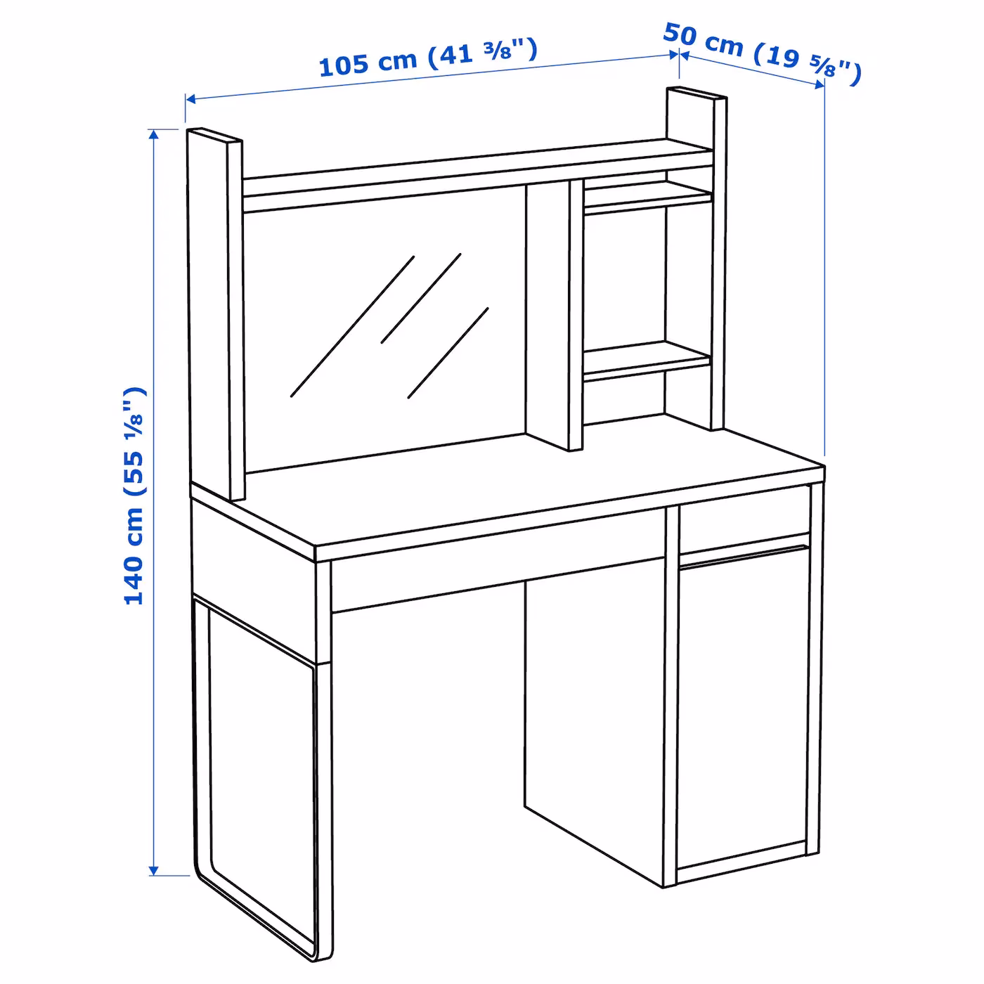 Welche Maße hat der Ikea Micke Eckarbeitsplatz?