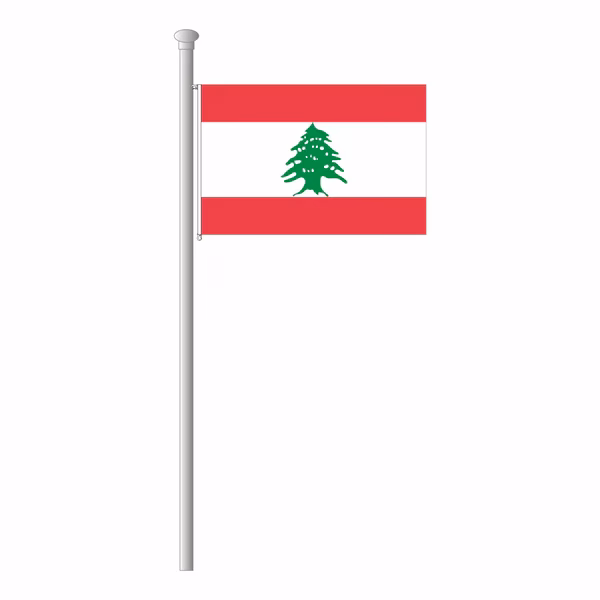 Welche Flagge ist weiß und rot mit einem Baum?